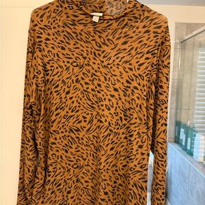 a new day Brown Leopard Print Top with Black Spots